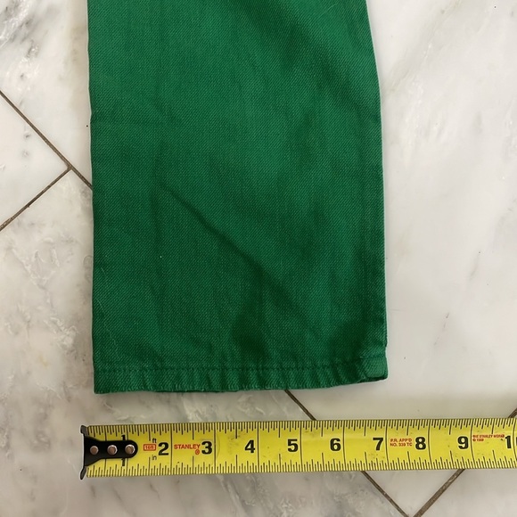 NWT Free People SR vs. Sandrine Rose women 27 green cotton/flax jeans very soft - Picture 9 of 11